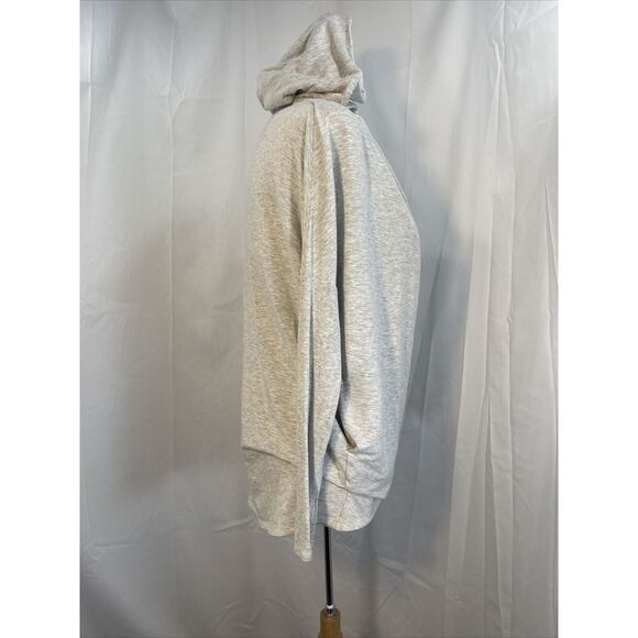 Athleta Light Grey Heather Purana Wrap Hoodie Sweatshirt Women M Yoga Gorpcore - Picture 4 of 14